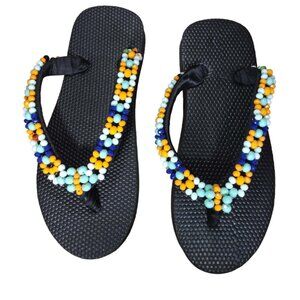 Beaded Flip Flops for Women Summer Style Sandals - (Multicolor)